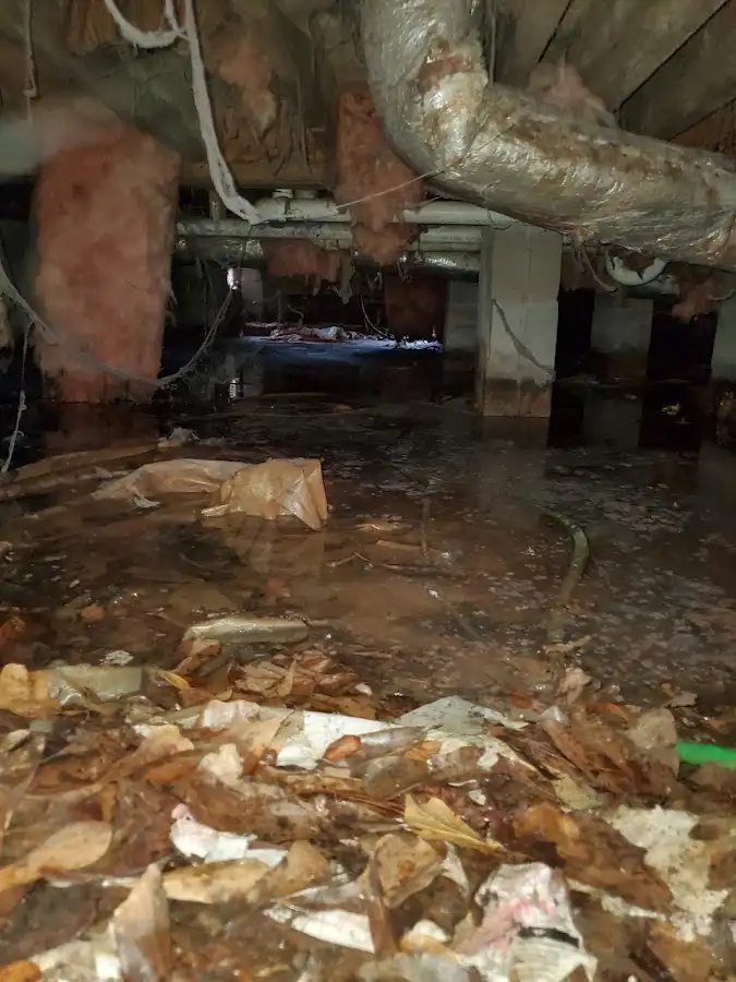 Crawl space flood assessment for Commercial Water Damage Restoration in Akron