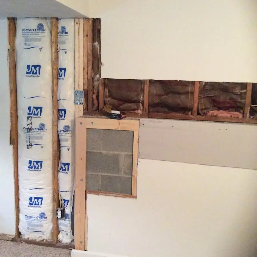 Wall insulation replacement during Contents Cleaning & Restoration in Akron